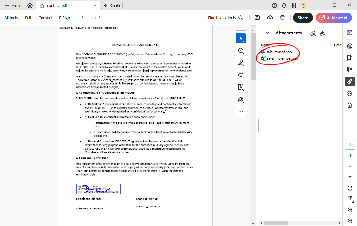 Creating PDFs with attachments with TX Text Control