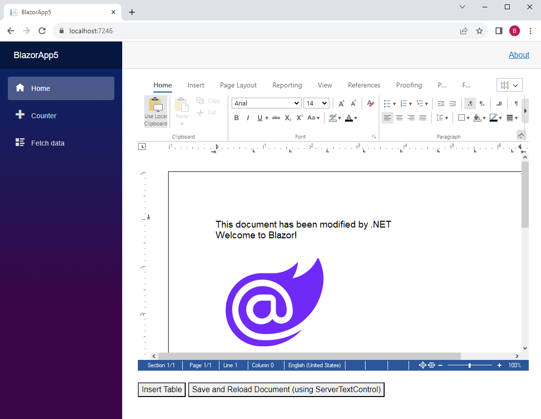 Text Control in Blazor Server