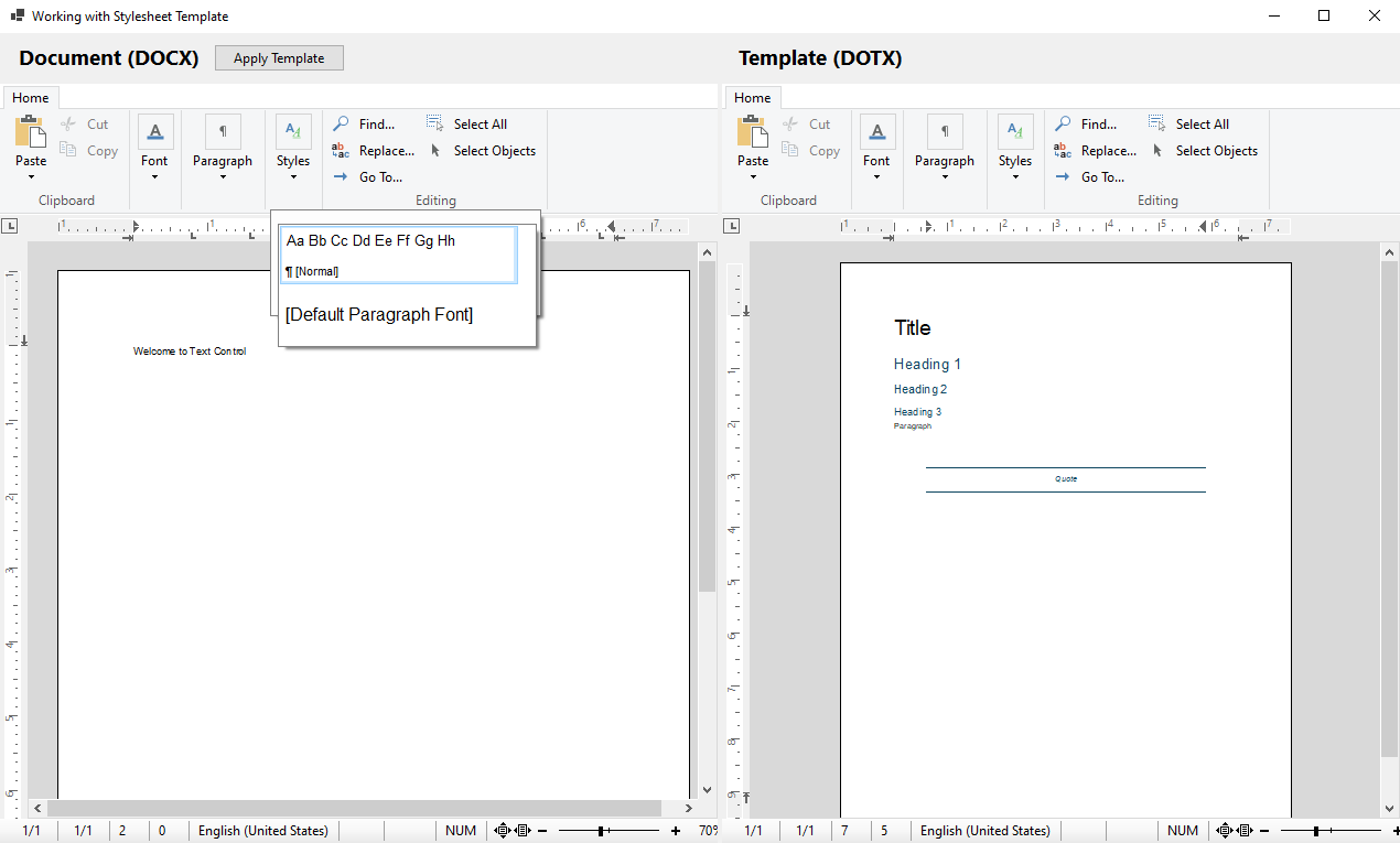 DOTX Template Styles