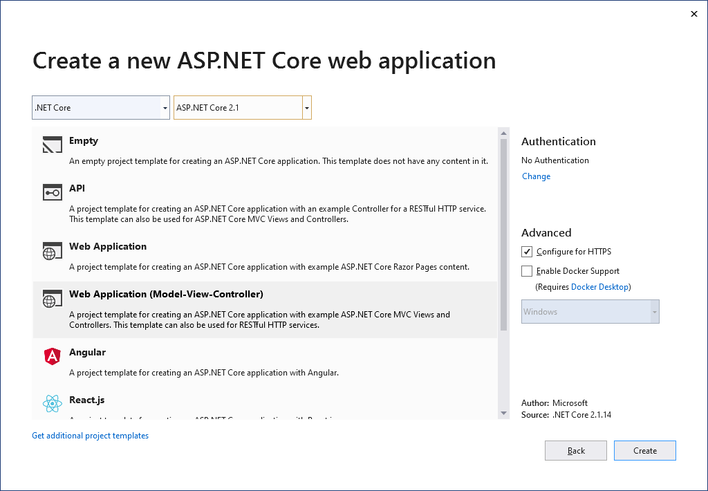 ASP.NET Core Web Application ASP.NET Core Web Application