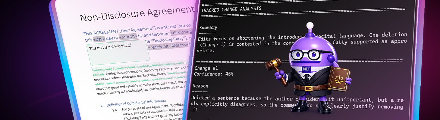 Explaining Contract Tracked Changes Automatically Using .NET C# and AI