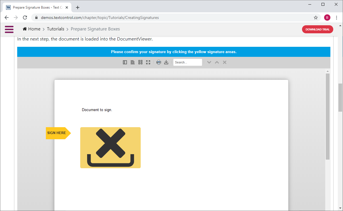 Signing documents with TX Text Control