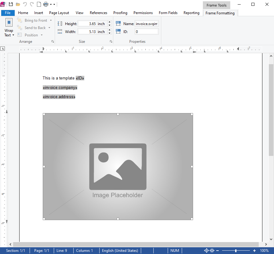 Merging image placeholders in TX Text Control