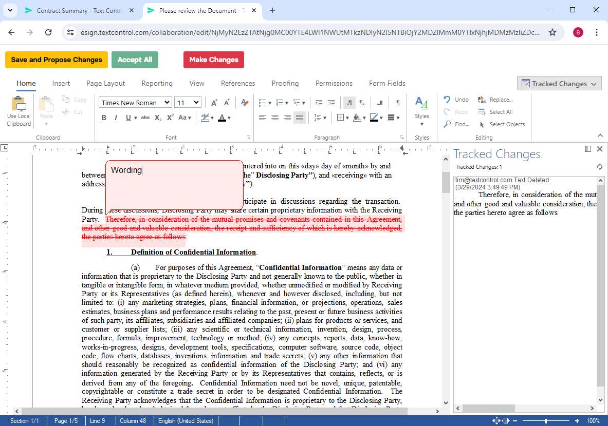 TX Text Control Document Editor