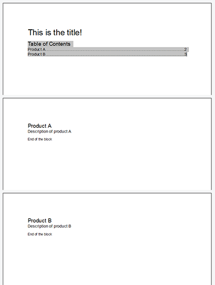 TX Text Control and TOC