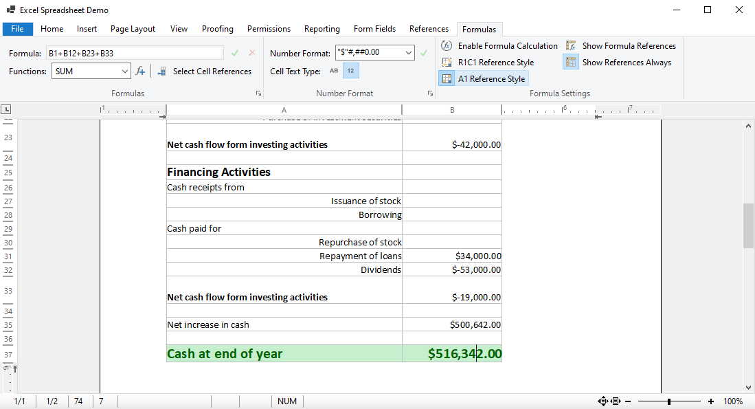 Spreadsheets in Excel Document Spreadsheets in Excel Document