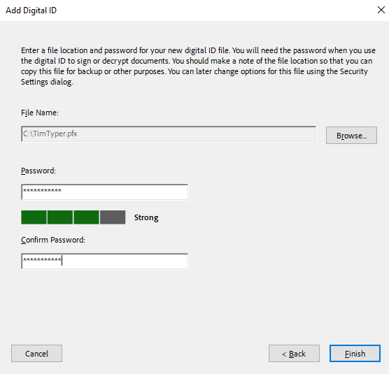 Acrobat Reader Digital ID