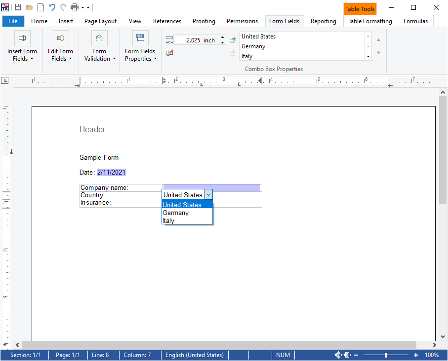 Creating forms Creating forms
