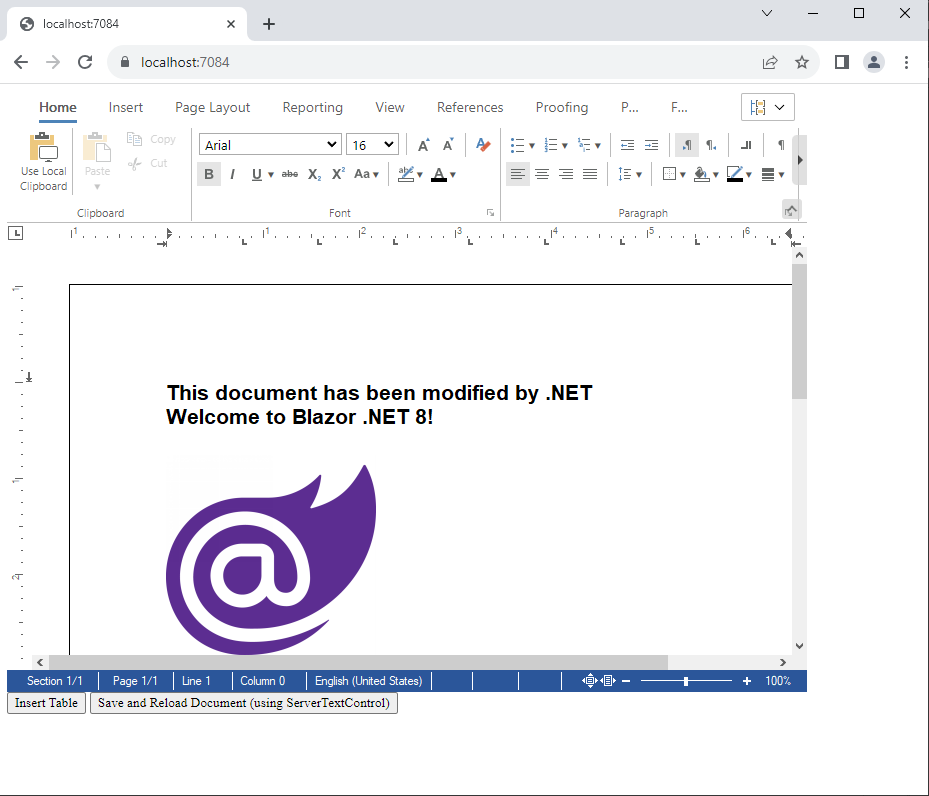 Text Control in Blazor Server