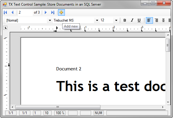 TX Text Control with MS SQL Server TX Text Control with MS SQL Server