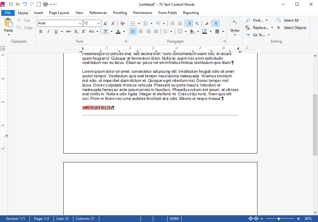 Page Breaks in TX Text Control