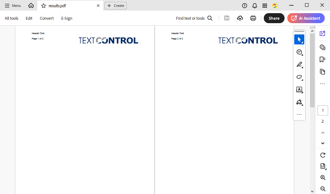 Adding headers and footers to a document