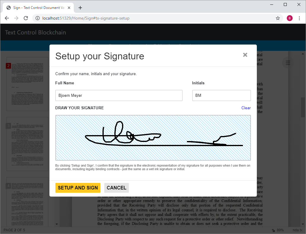 Blockchain sample