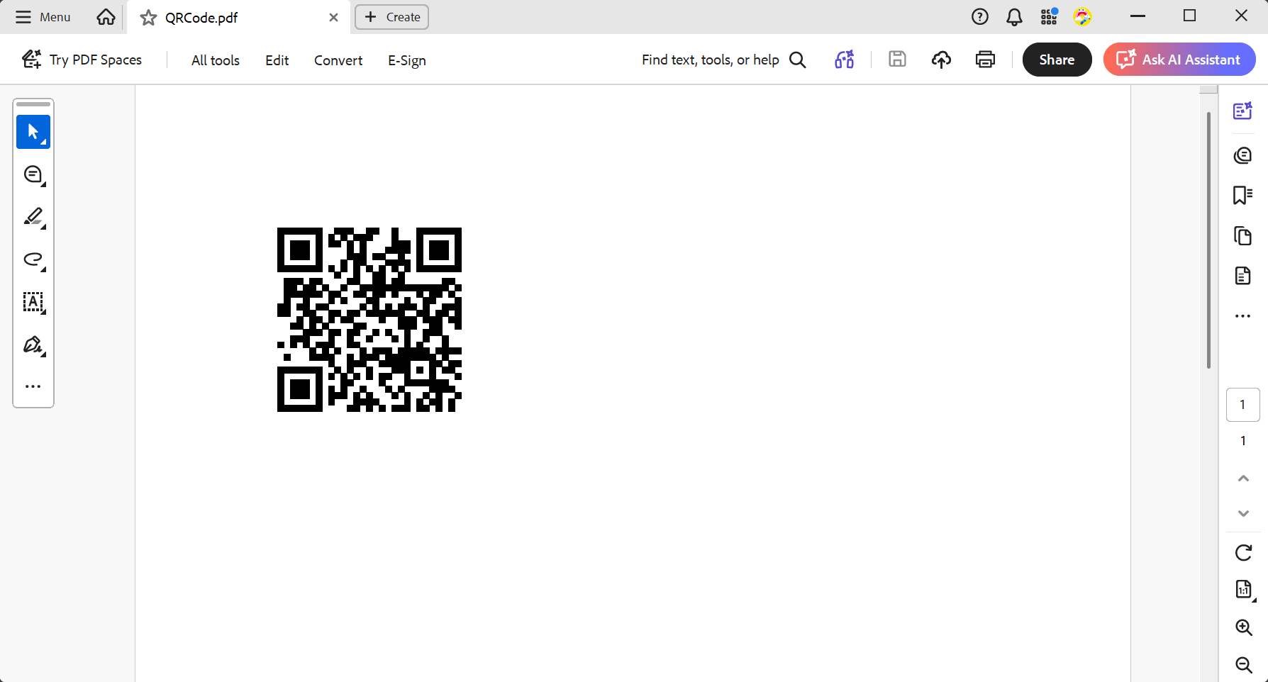 Simple QR Code in PDF
