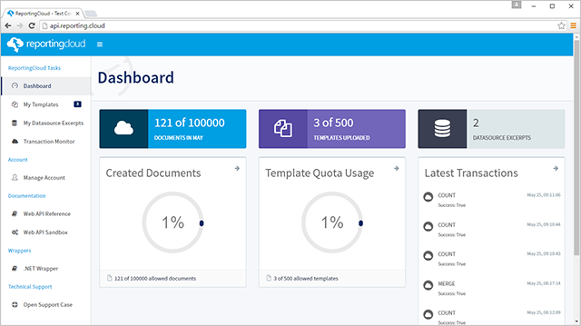 ReportingCloud Dashboard ReportingCloud Dashboard