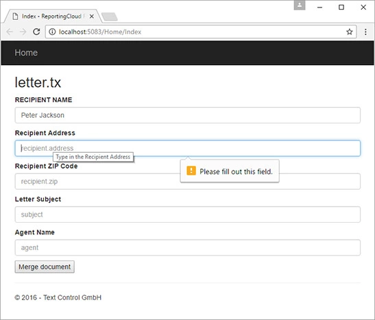 Creating dynamic HTML forms using ReportingCloud