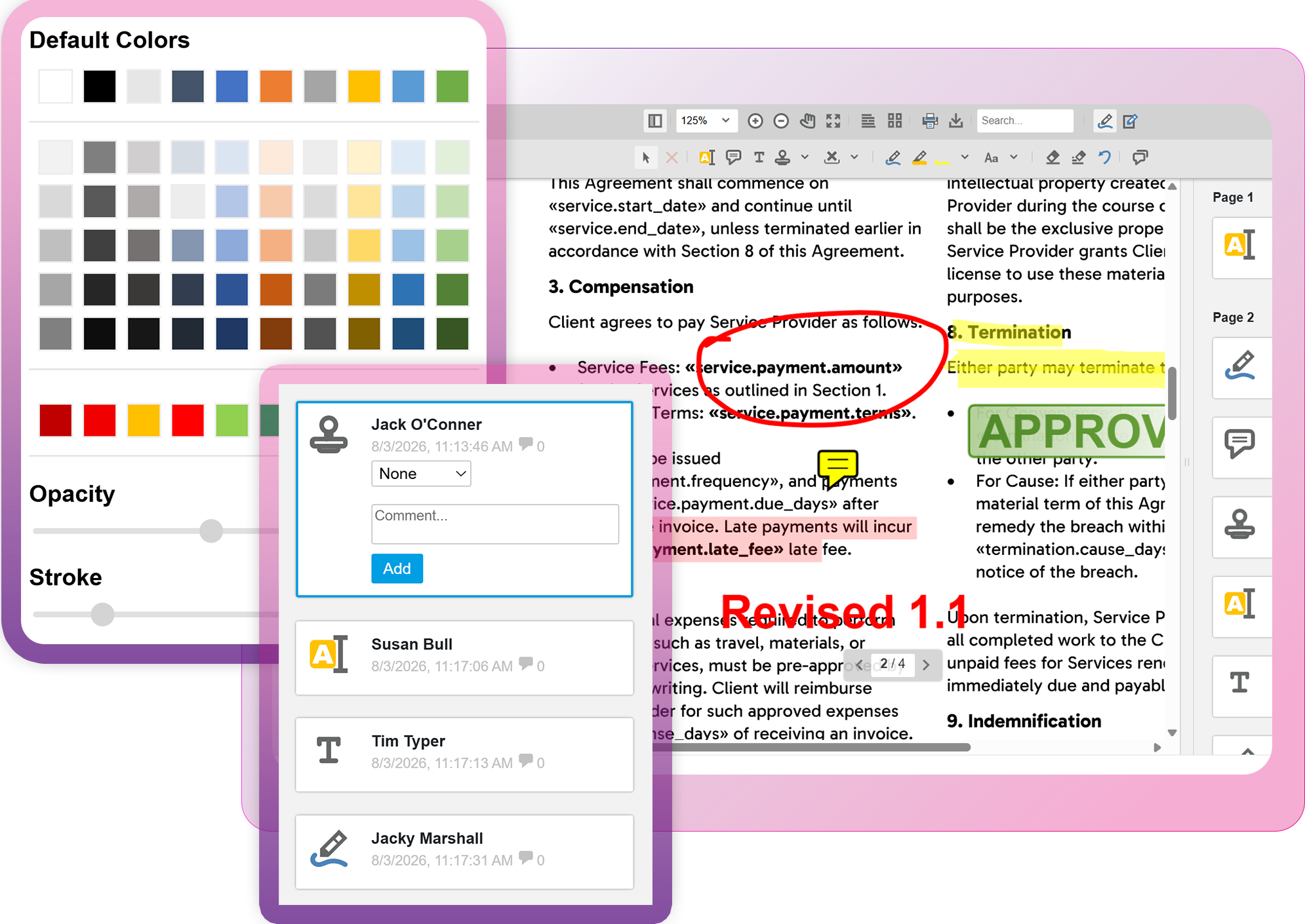 Review documents with annotations Review documents with annotations