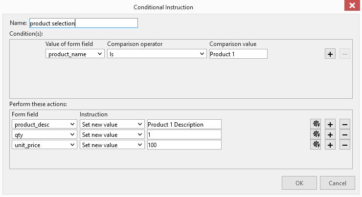 Form fields and formulas
