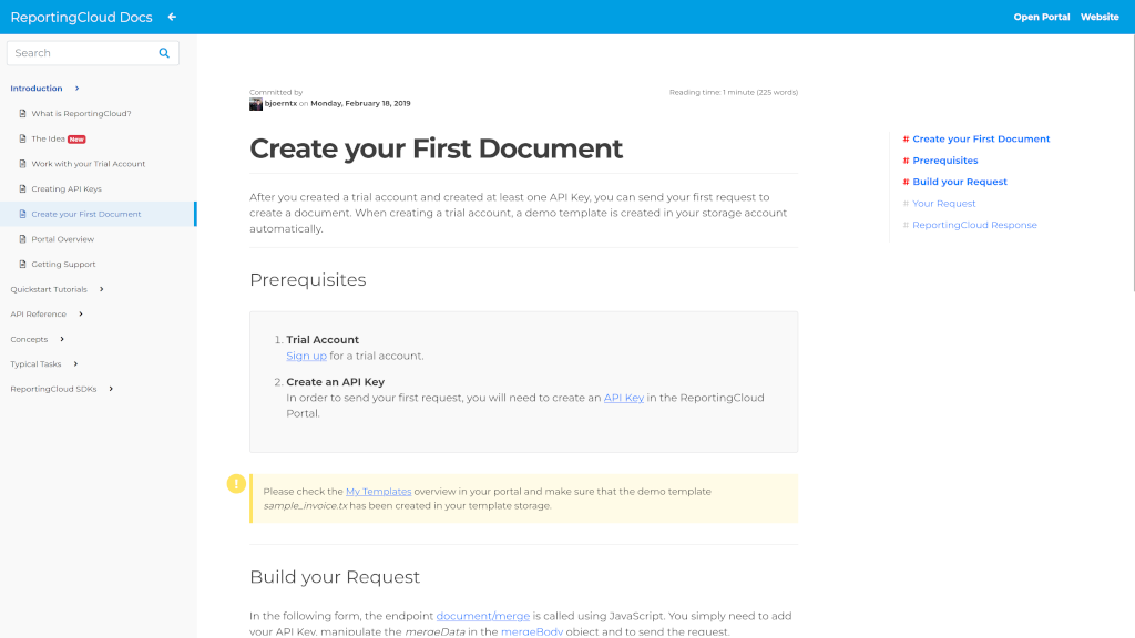 Generate your first document