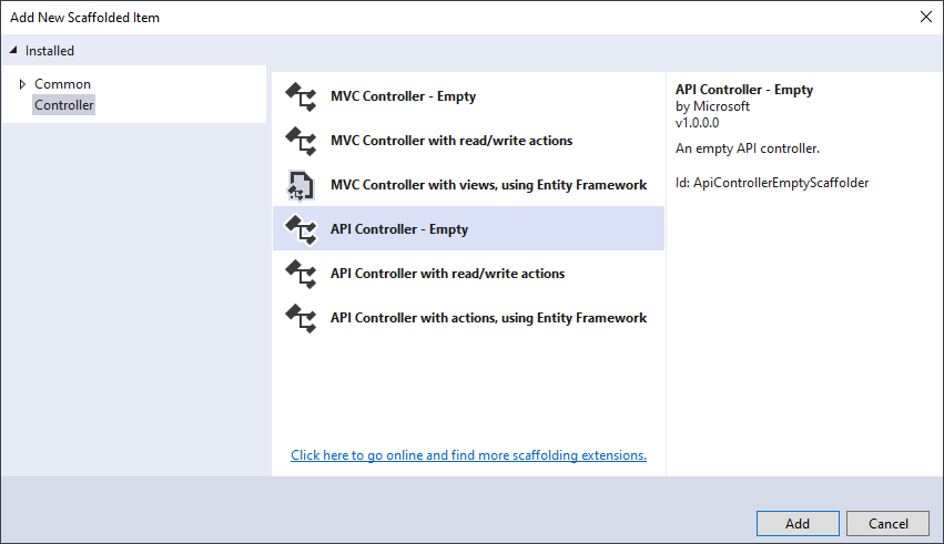 Creating the Web API