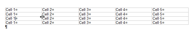 Table in TX Text Control