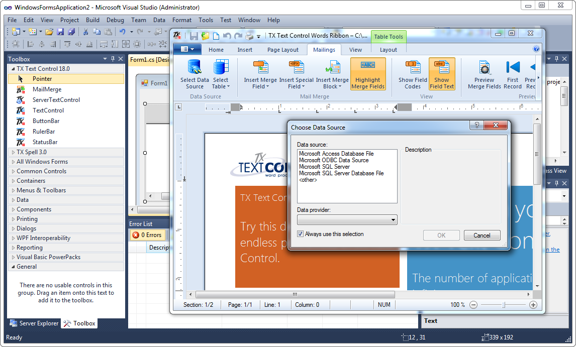 TX Text Control X8 TX Text Control X8