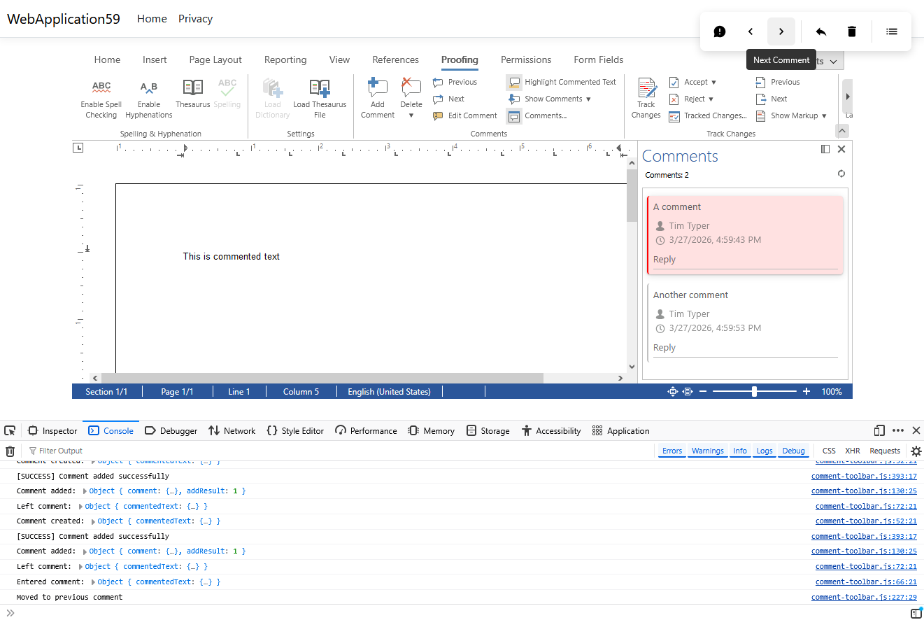 Comments UI Comments UI