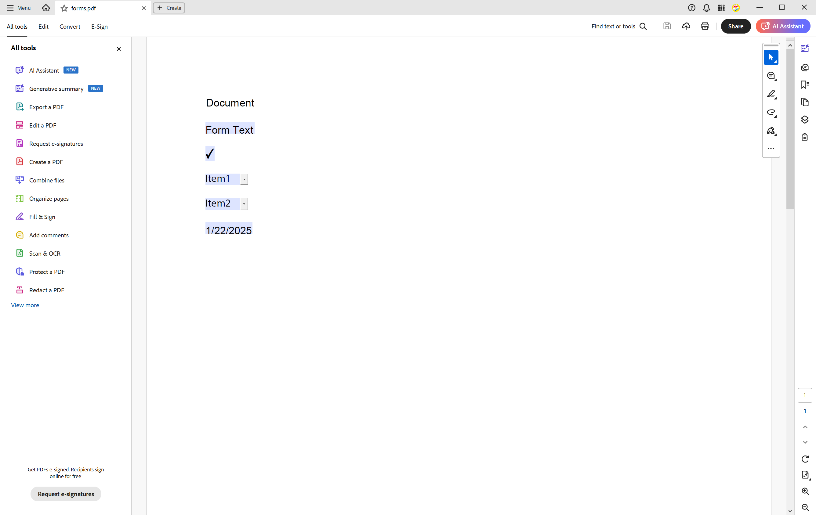 PDF form fields PDF form fields