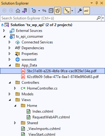 Consuming app Consuming app