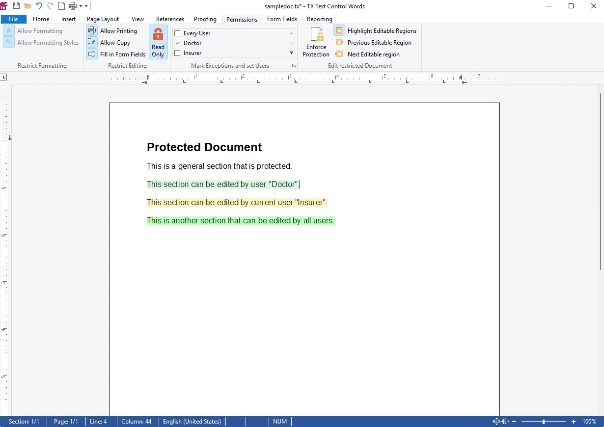 Create Protected Document Create Protected Document