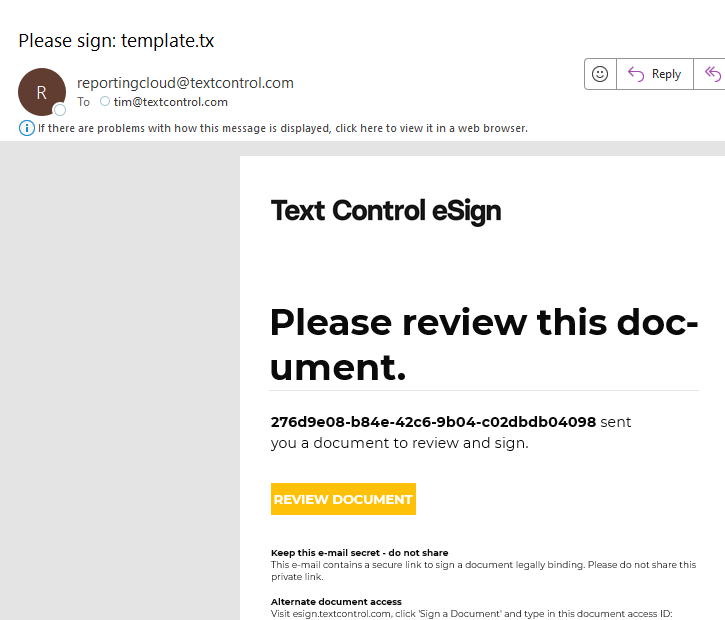 eSign Demo of TX Text Control