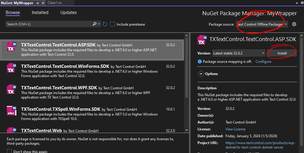 TXTextControl Package