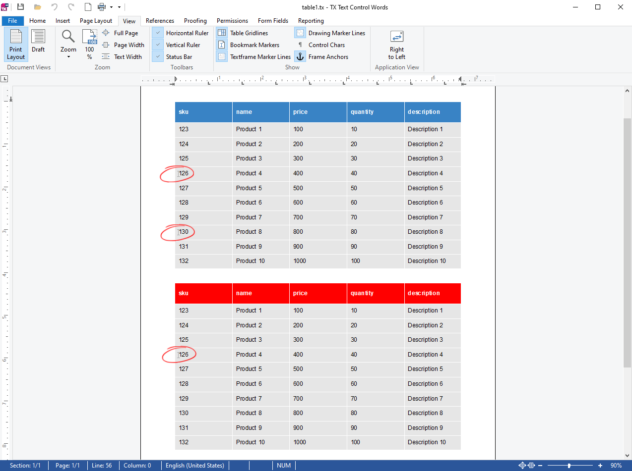 Tables in TX Text Control Tables in TX Text Control