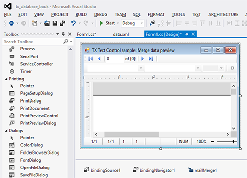 Windows Forms: Preview mail merge results with the BindingNavigator and a BindingSource Windows Forms: Preview mail merge results with the BindingNavigator and a BindingSource