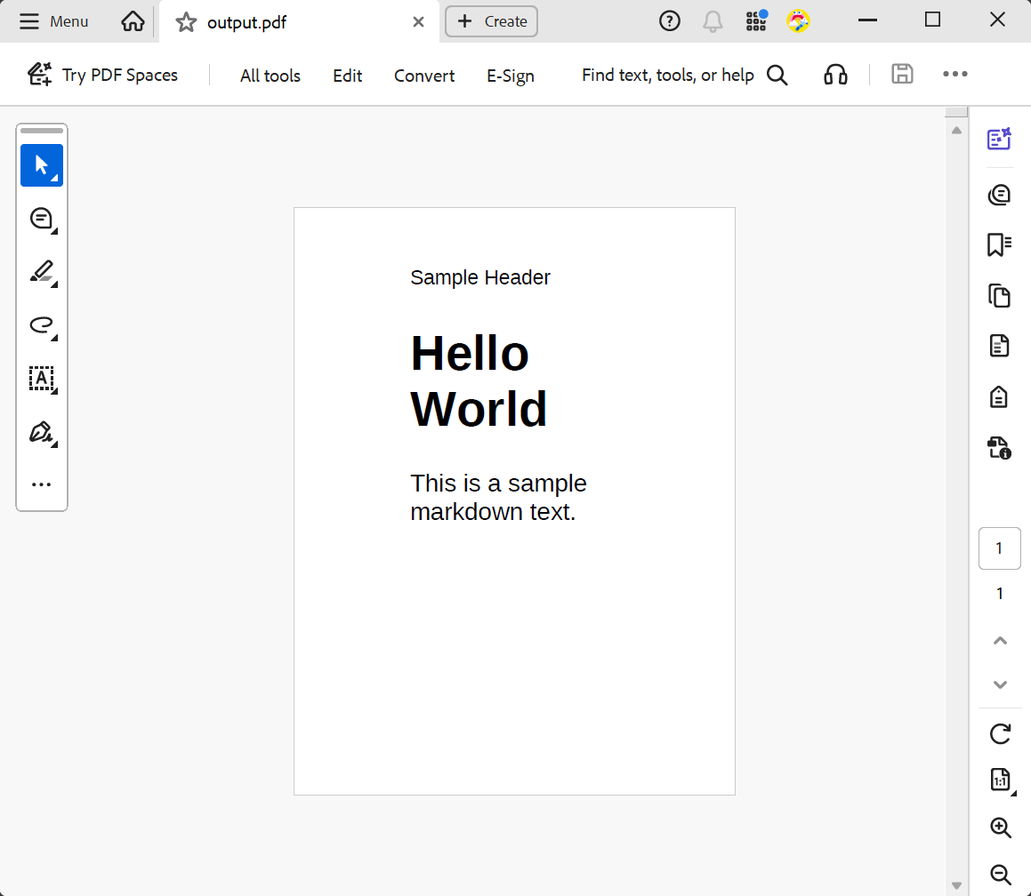 Small PDF example
