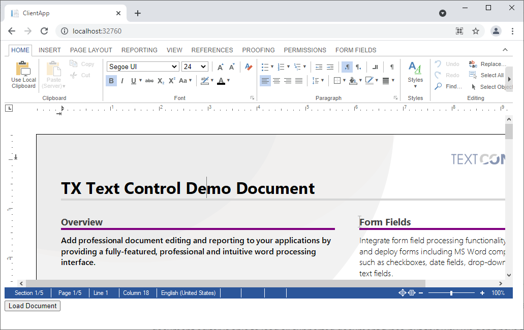 Loading documents into TX Text Control Loading documents into TX Text Control