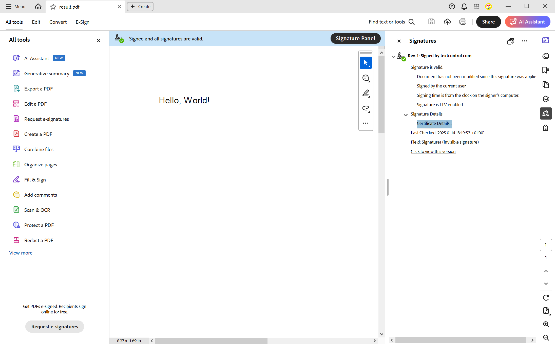 PDF signed with TX Text Control PDF signed with TX Text Control