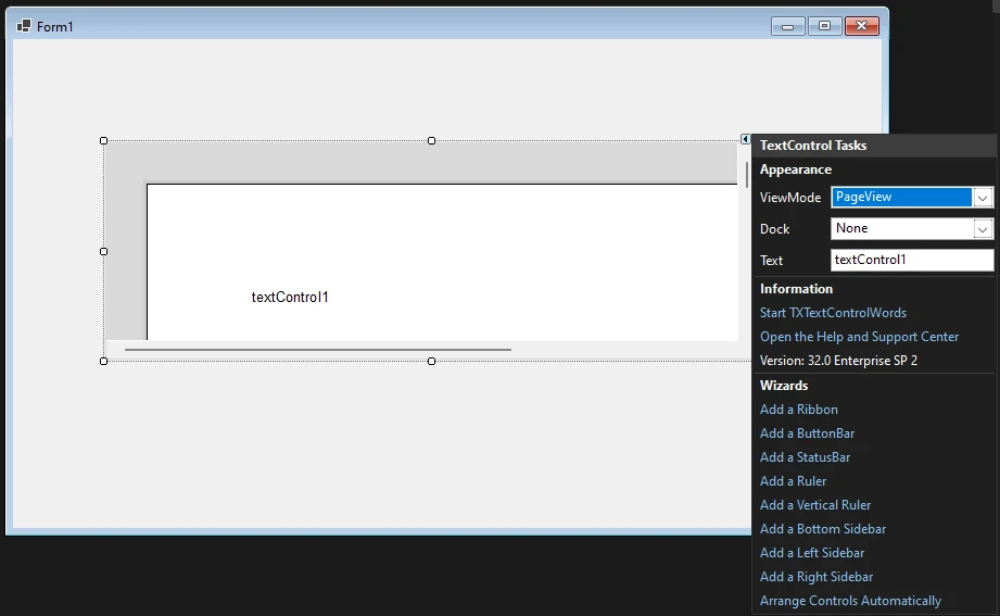 Customize the Text Control Customize the Text Control