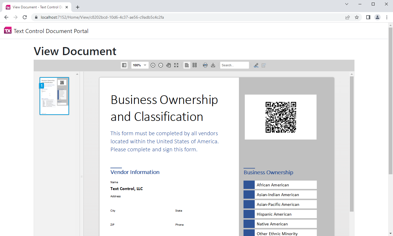 TX Text Control QR Codes