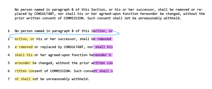 Text chunks with overlap