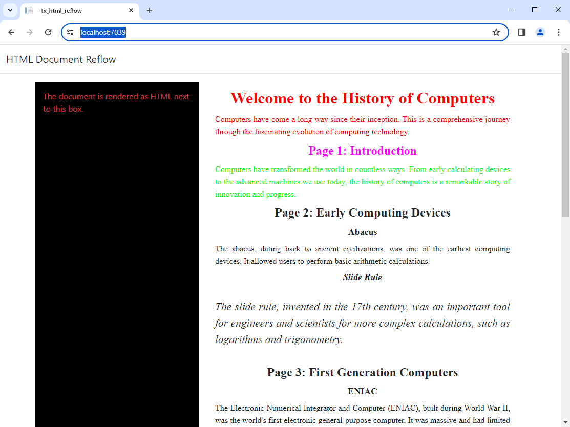 HTML rendered in a shadow DOM