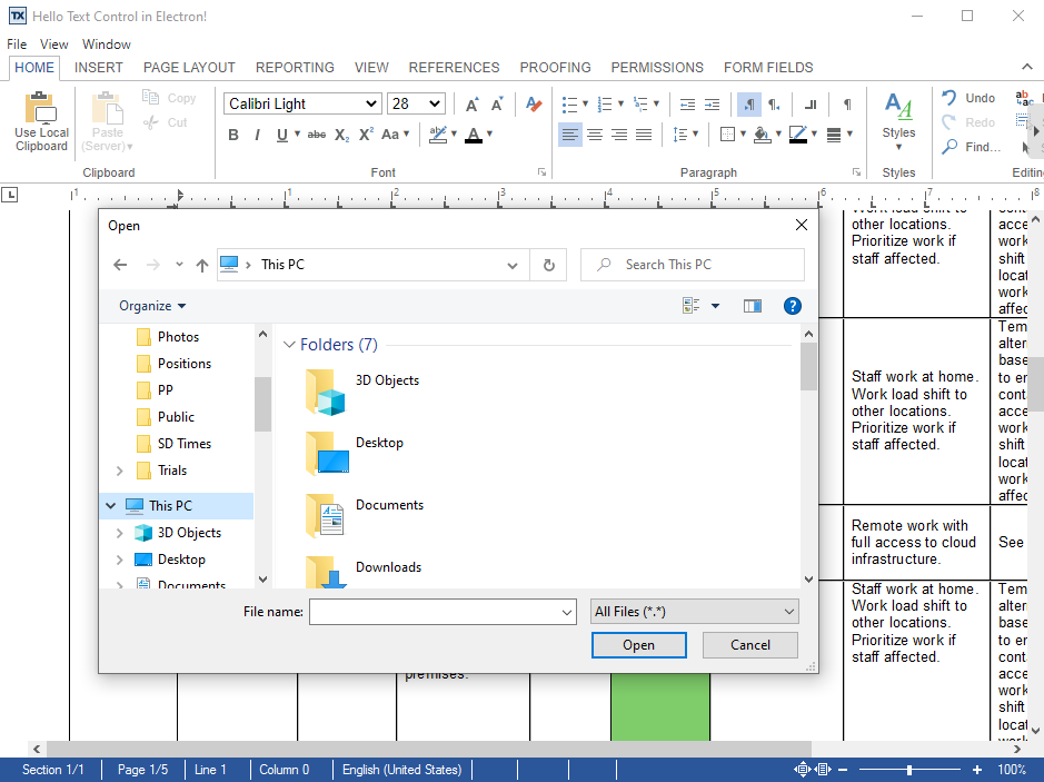 TX Text Control in Electron TX Text Control in Electron