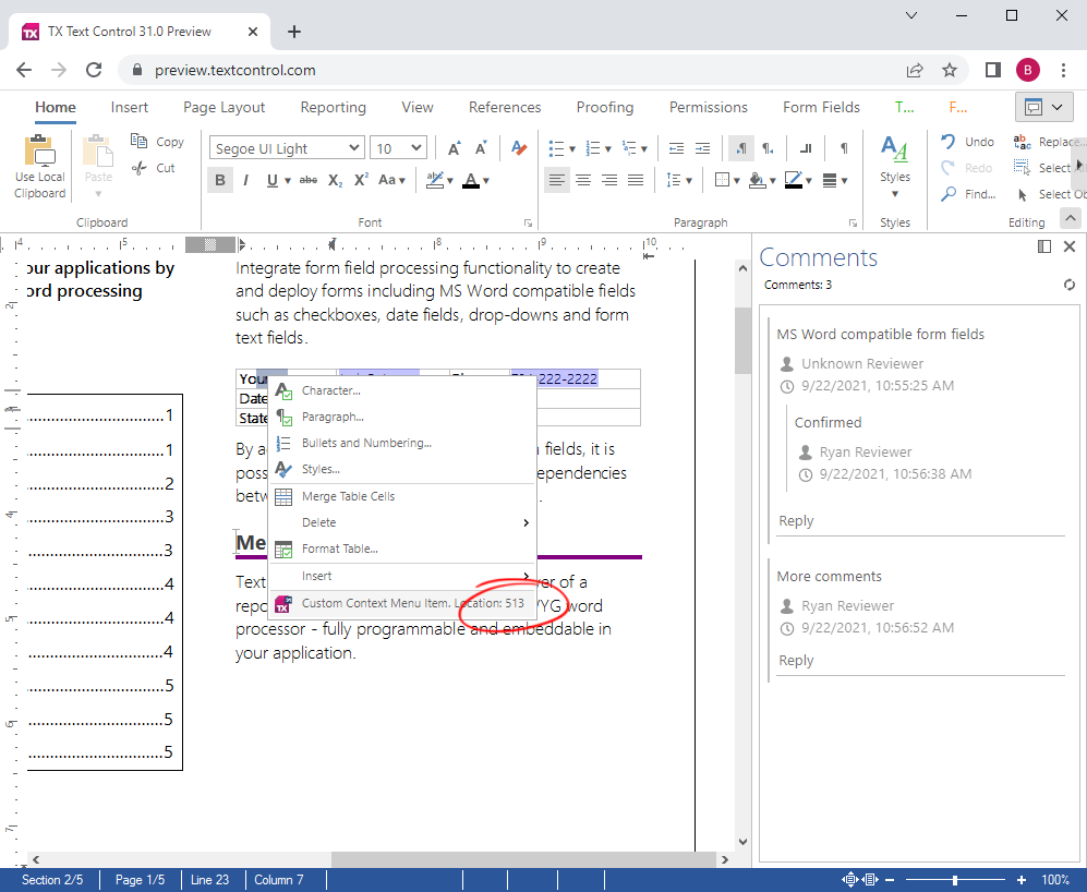 Customizable Context Menu