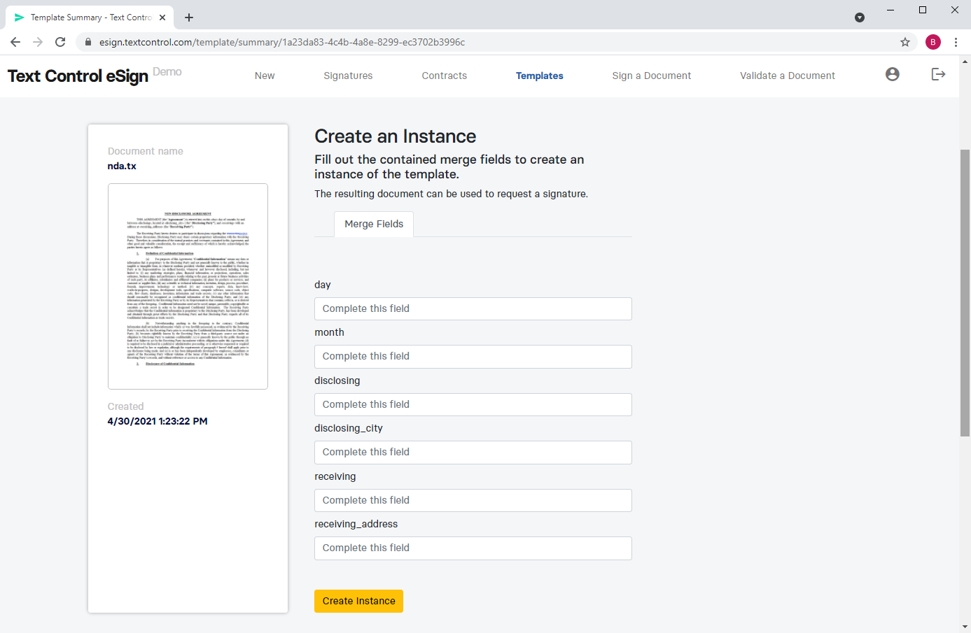 Template management Template management