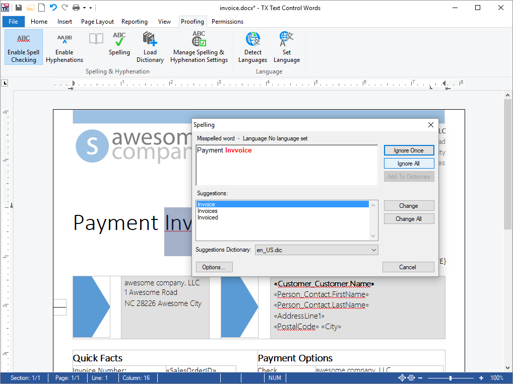 Spelling correction UI provider Spelling correction UI provider