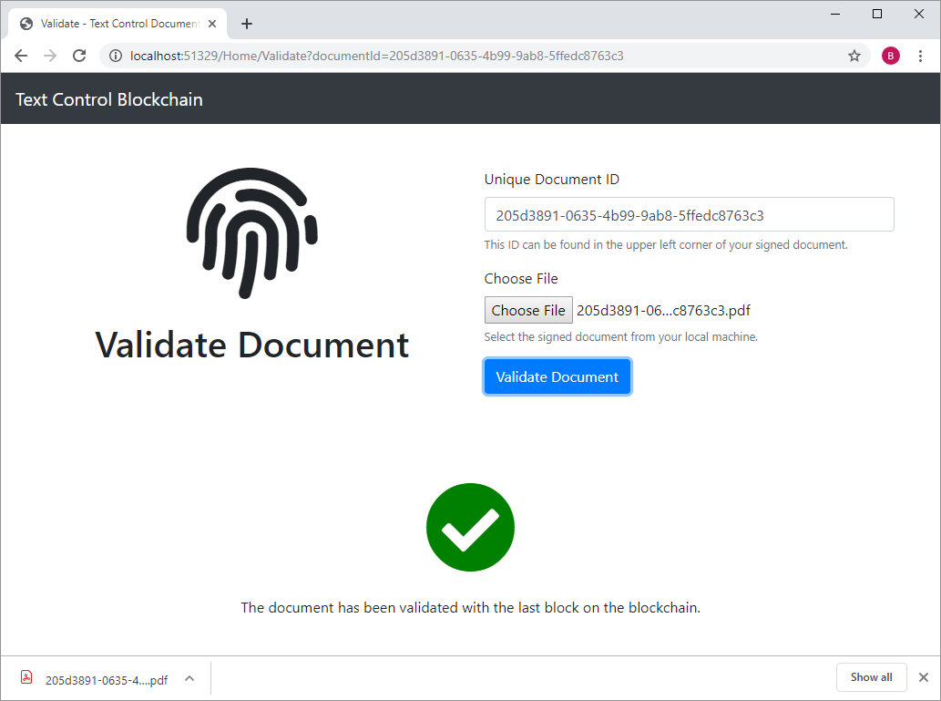 Blockchain sample