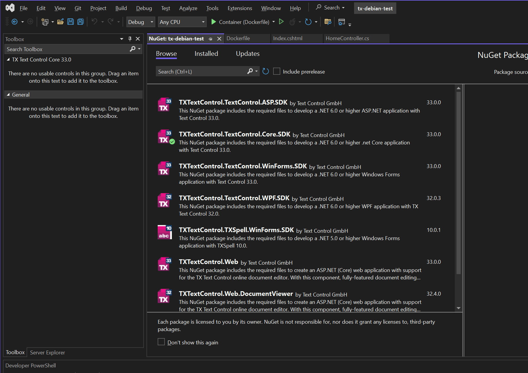 Choose the front end