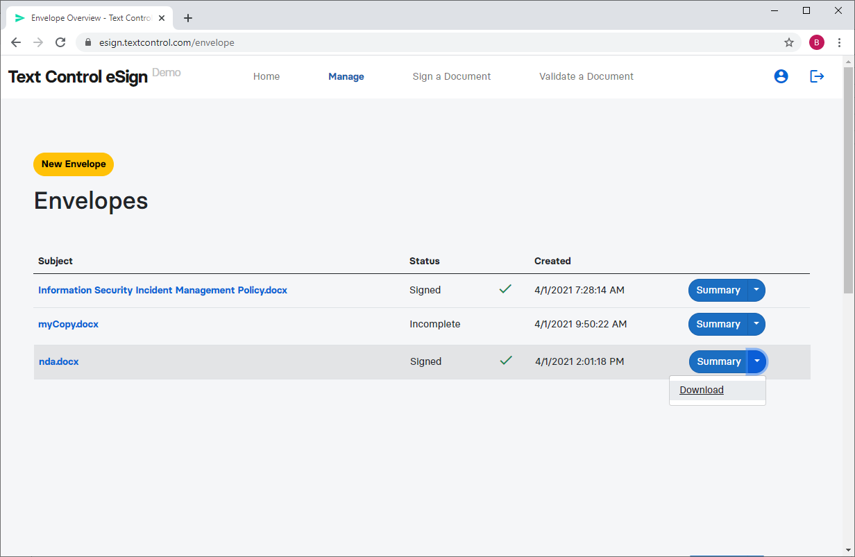 Text Control eSign