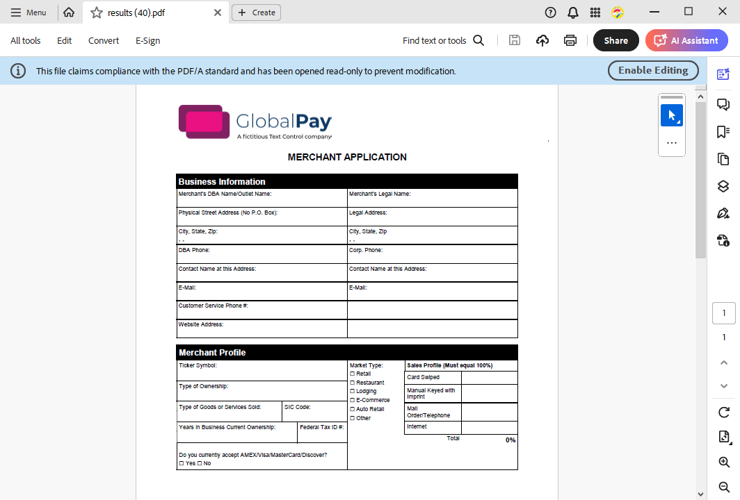 Forms processing with TX Text Control