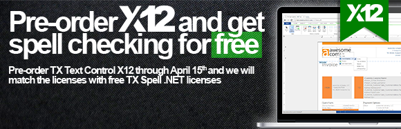 Pre-order TX Text Control X12